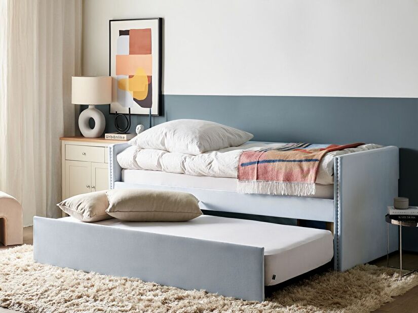 Jednolůžková postel 200 x 90 cm Tish (modrá) (s roštem)