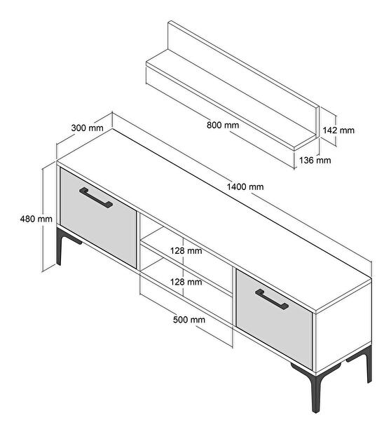 TV stolek/skříňka Rigga (bílá)