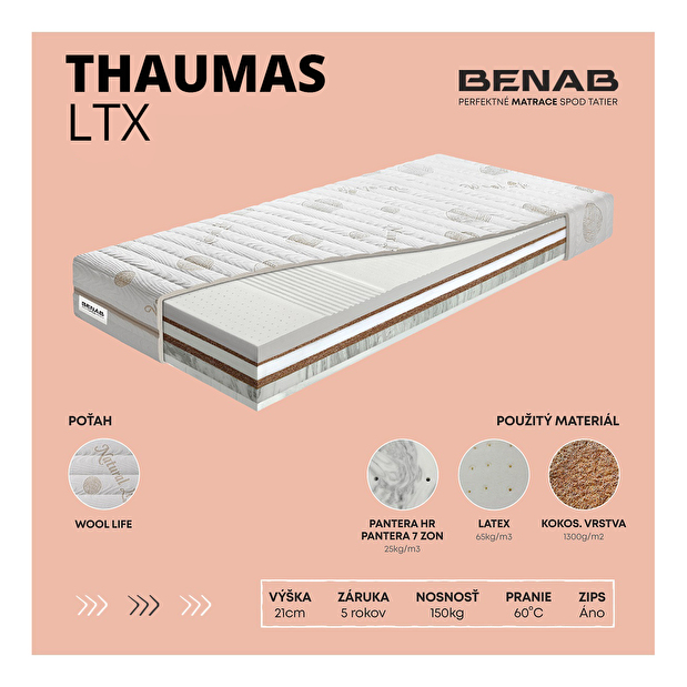 Pěnová matrace Benab Thaumas LTX 220x140 cm (T4/T5)