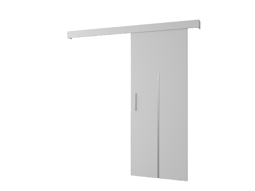 Posuvné dveře 90 cm Sharlene X (bílá matná + bílá matná + stříbrná)