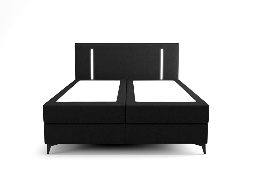 Jednolůžková postel 120 cm Ortega Comfort (černá) (s roštem a matrací, s úl. prostorem) (s LED osvětlením)