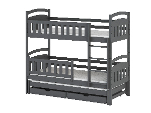 Dětská postel 90 cm BLAIR (s roštem a úl. prostorem) (grafit)