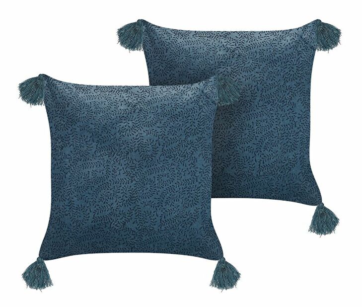 Sada 2 ozdobných polštářů 45 x 45 cm Setar (modrá)
