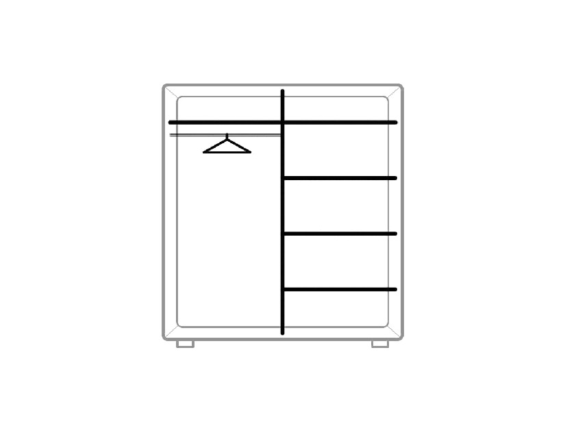 Šatní skříň Kenton 100 (bílá + zrcadlo)
