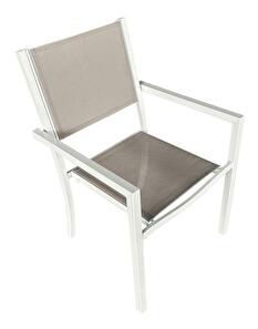 Zahradní židle DORIO (bílá ocel + světle šedá)