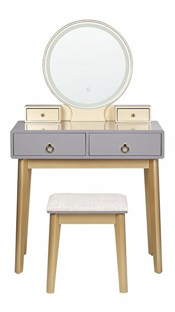 Toaletní stolek Fedro (šedá) (s LED osvětlením)
