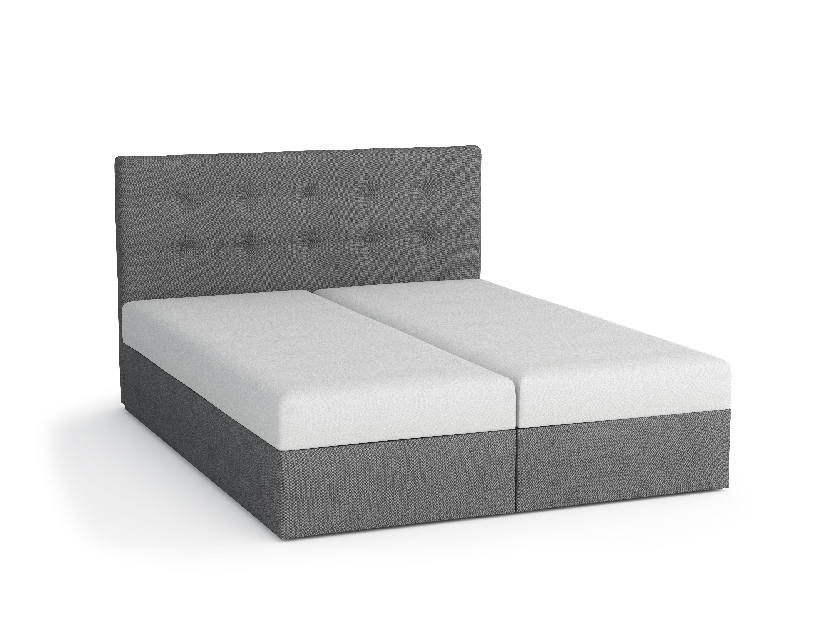 Manželská postel Boxspring 160 cm Porto Comfort (šedá) (s matrací a úložným prostorem)