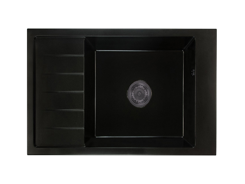 Kuchyňský dřez Lurano (černá) (bez otvoru pro baterii) (L)
