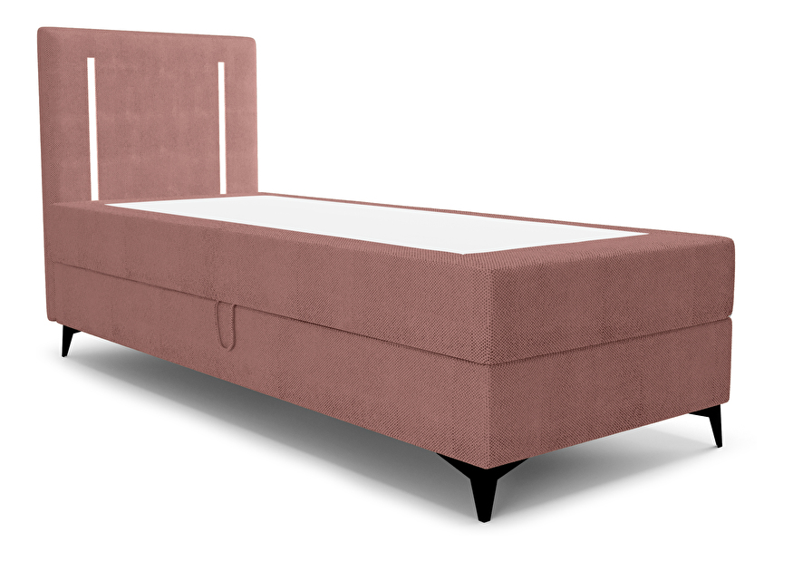 Jednolůžková postel 90 cm Ortega Bonell (terakota) (s roštem, s úl. prostorem) (s LED osvětlením)