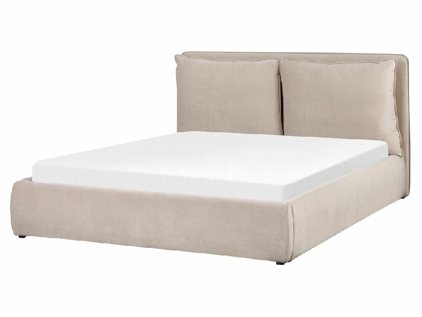 Manželská postel 160 cm Berit (béžová) (s roštem) (s úl. prostorem)