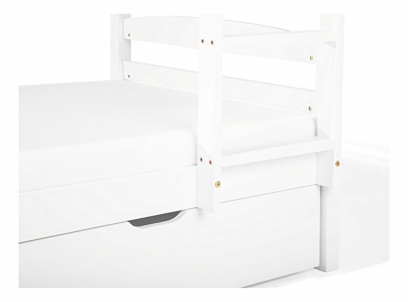 Patrová postel 90 cm RESPOND (bílá) (s roštem a úl. prostorem)