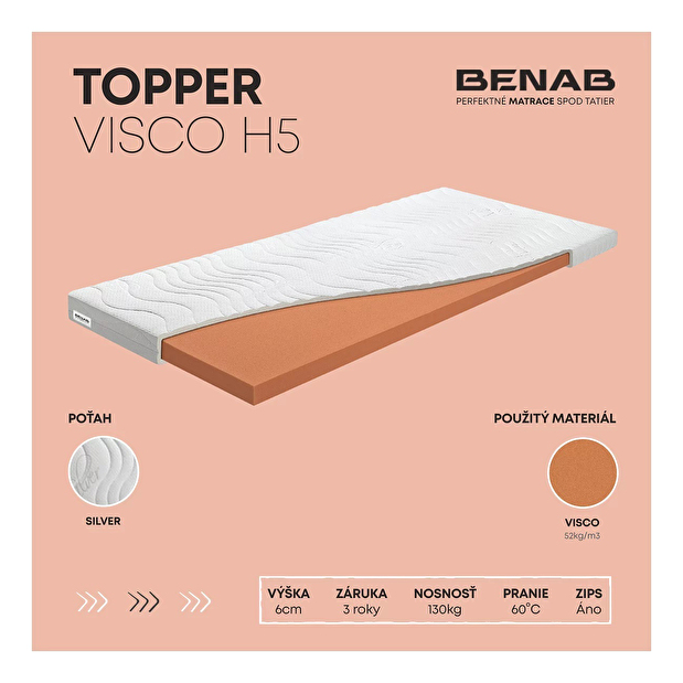Vrchní matrace / Topper Benab Forkys H5 200x140 cm (T2)