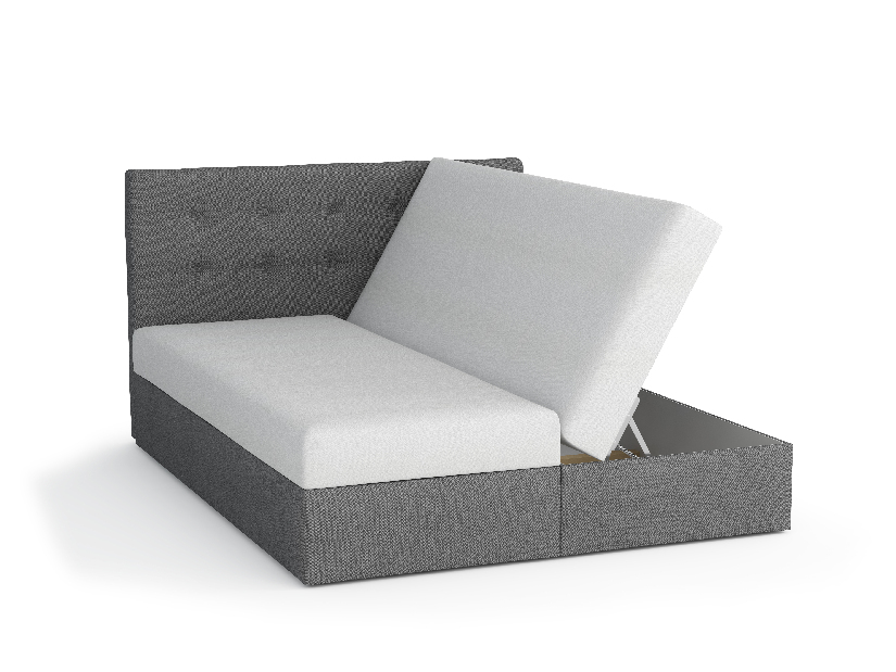 Kontinentální postel 140x200 cm Mimosa Comfort (melírovaná černá + bílá) (s roštem a matrací)