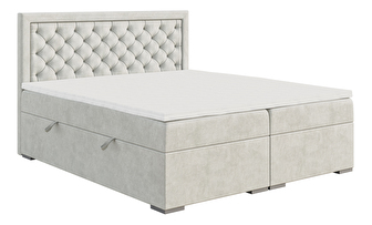 Kontinentální postel 160 cm Bohem (slonovinová) (s matrací a úl. prostorem)