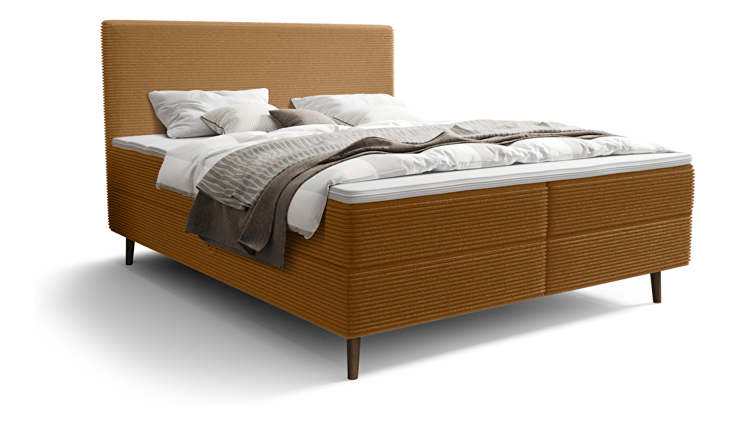 Manželská postel 200 cm Napoli Comfort (karamelová) (s roštem, s úl. prostorem)
