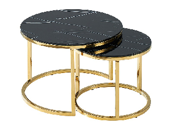 Konferenční stolek May (mramor + zlatá)