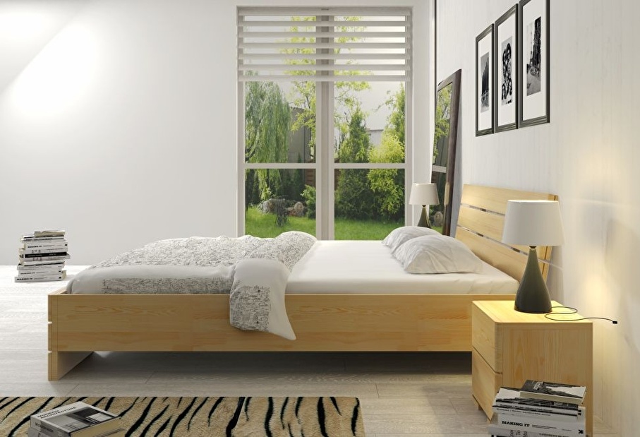 Manželská postel 180 cm Naturlig Lorenskog High (borovice)