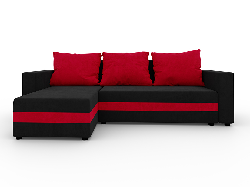 Rohová sedačka Safino (černá + červená) (L)