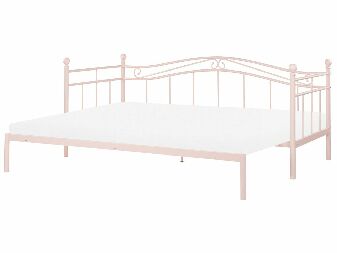 Jednolůžková postel 200 x 90 cm Toki (růžová) (s roštem)
