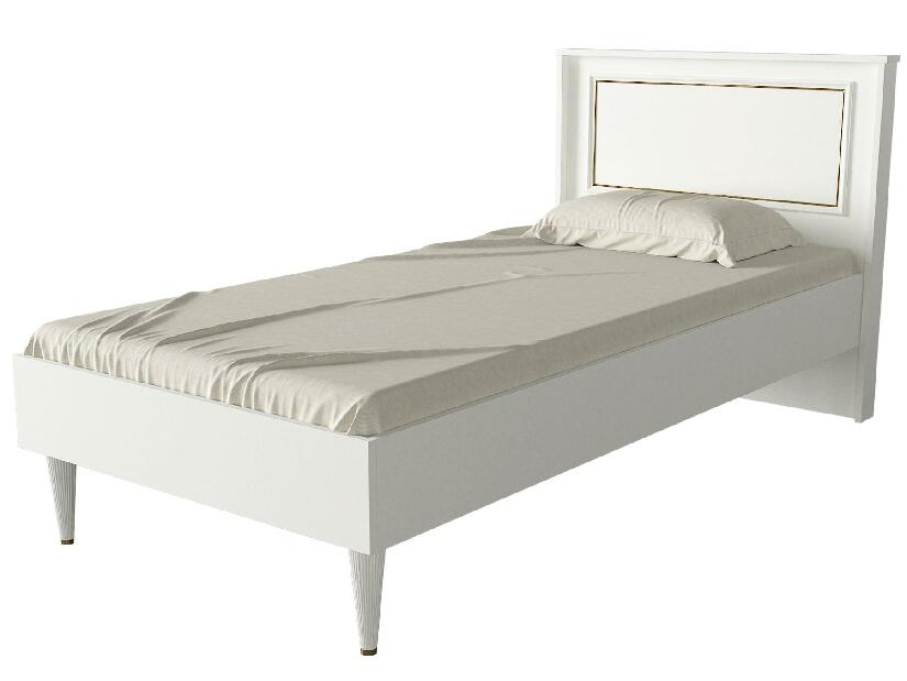 Jednolůžková postel 90 cm Raven (bílá + zlatá)