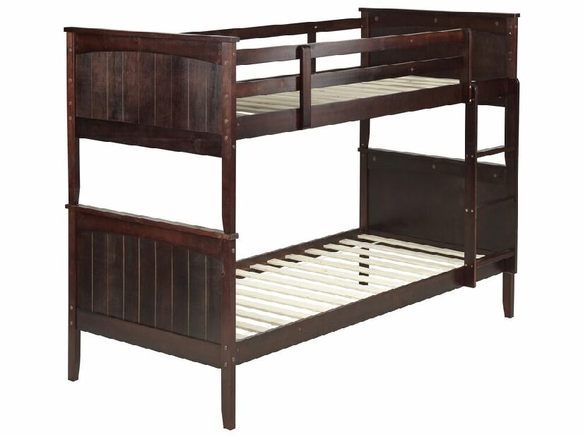 Patrová postel 90 cm Alf (tmavé dřevo) (s roštem)