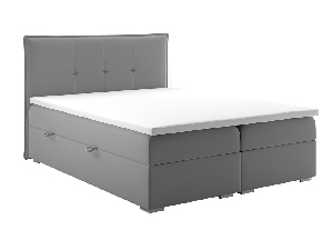 Kontinentální postel 160 cm Carla (šedá)(s úložným prostorem)