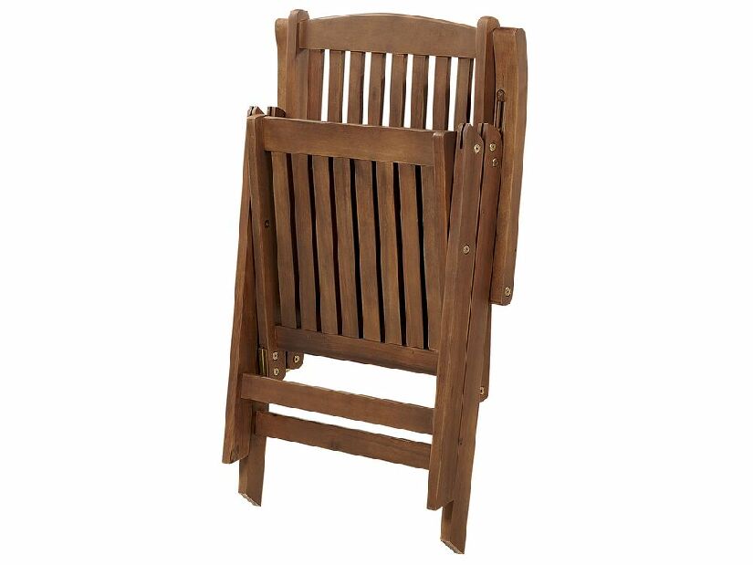 Set 6 ks zahradních židlí Amati (tmavé dřevo + modrá)
