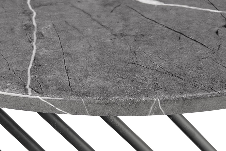 Konferenční stolek Mawaro (šedý mramor + černá)