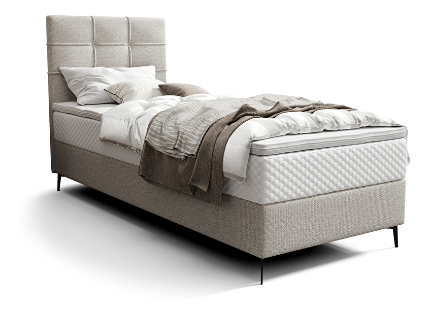 Jednolůžková postel 80 cm Infernus Comfort (světle šedá) (s roštem, s úl. prostorem)
