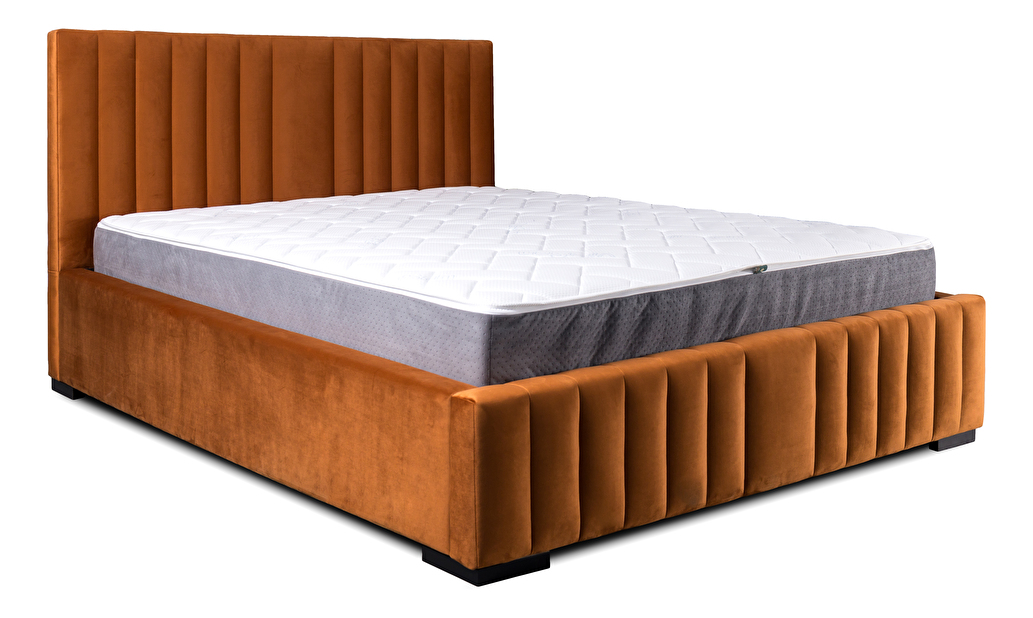 Čalouněná postel 140x200 cm Veggie (měděná)