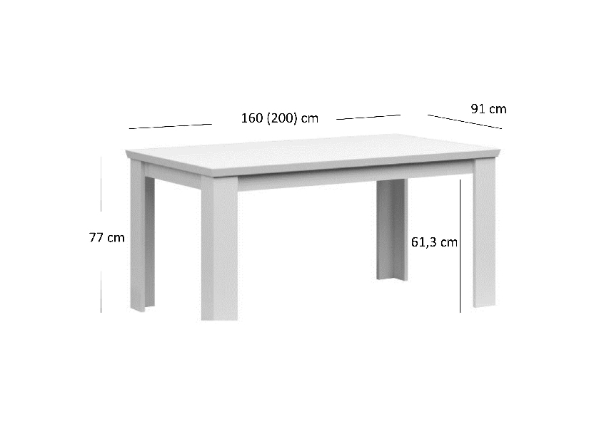 Rozkládací jídelní stůl Alethia (bílá) (pro 6 až 8 osob)