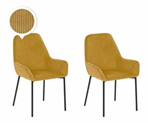 Set 2 ks. jídelních židlí LARNO (žlutá)