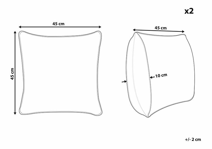 Sada 2 ozdobných polštářů ⌀ 40 cm Mezza (růžová)