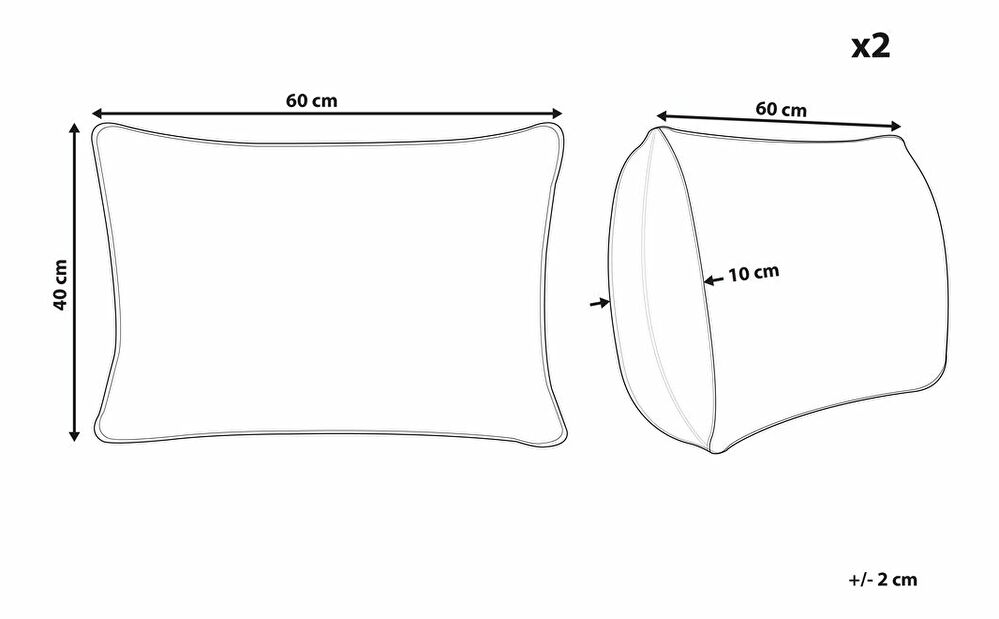 Sada 2 ozdobných polštářů ⌀ 40 cm Loan (bílá)