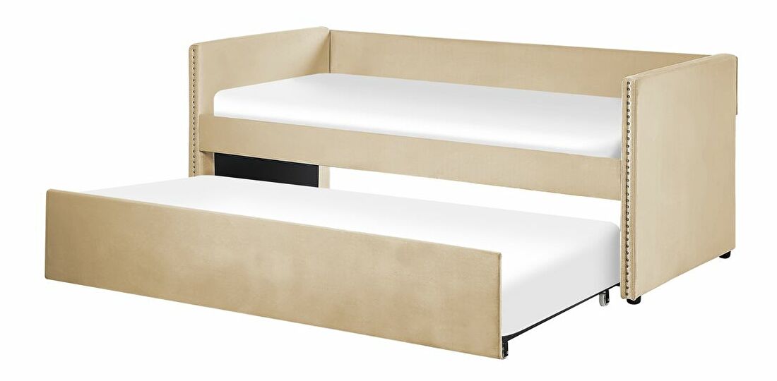 Jednolůžková postel 200 x 90 cm Tish (béžová) (s roštem)