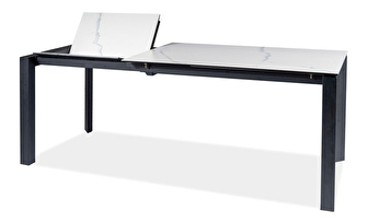 Rozkládací jídelní stůl 120-180 cm Marissa (bílá + černá) (pro 4 až 8 osob)