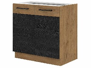 Dolní kuchyňská skříňka Virion 80 D 2F BB (dub lancelot + tmavé dřevo)