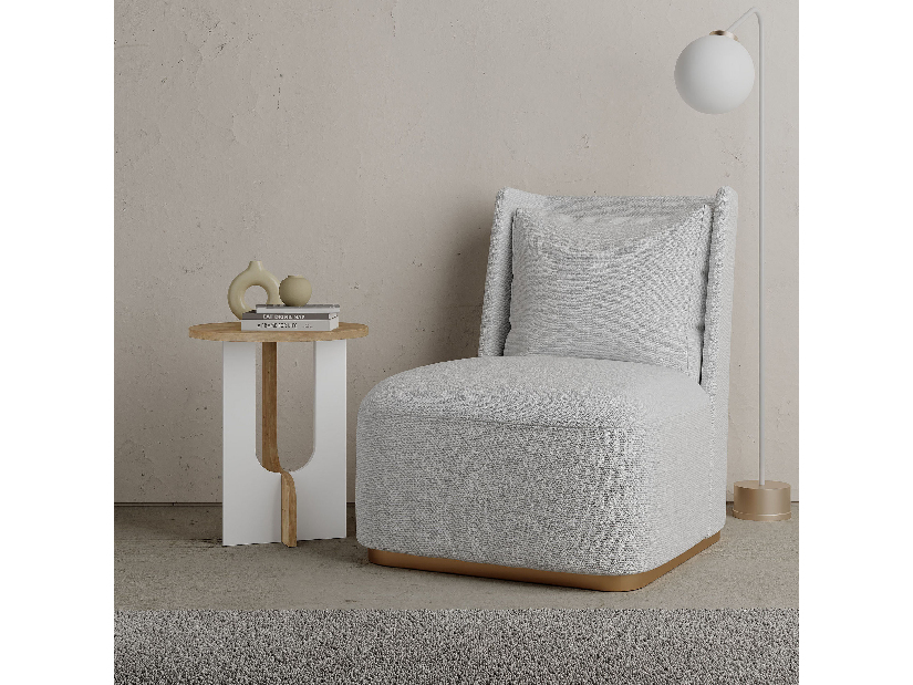 Příruční stolek Leilani (dub + bílá )