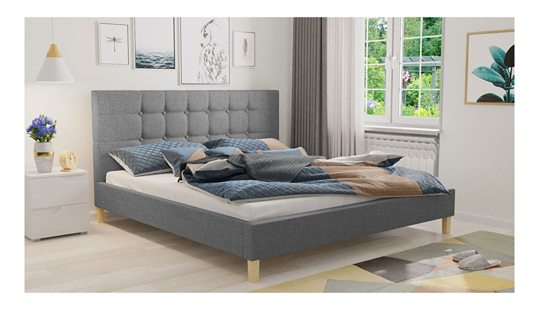 Manželská postel 140x200 cm Marka (tmavě šedá) *výprodej