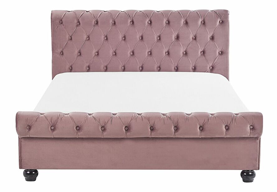 Manželská postel 140 cm ARCHON (s roštem) (růžová)
