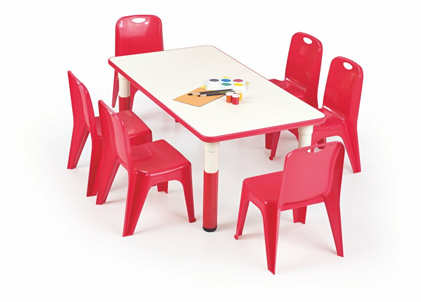 Dětský stolek Simba obdélník (červená)