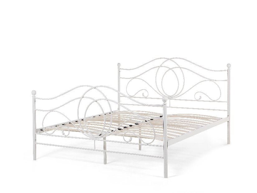Manželská postel 160 cm LAURA (s roštem) (bílá)