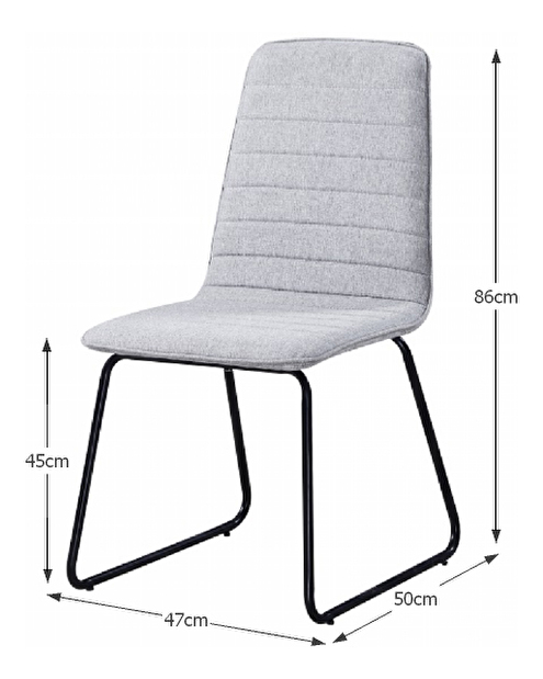 Jídelní židle Danuta (světle šedá + černá)