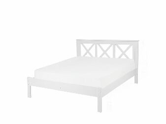 Manželská postel 140 cm TANTE (s roštem) (bílá)