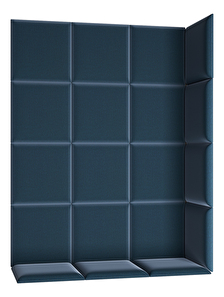 Set 19 čalouněných panelů Quadra 120x160 cm (modrá)