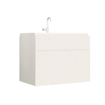 Koupelnová skříňka pod umyvadlo Maeve (bílá + bílá extra vysoký lesk)