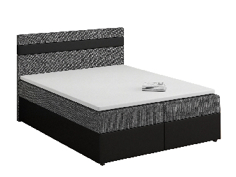 Manželská postel  Boxspring 180x200 cm Mimosa (s roštem a matrací) (černá + tmavě šedá)  *výprodej