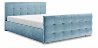 Manželská postel 180 cm Billie (modrá) (s roštem a úložným prostorem)