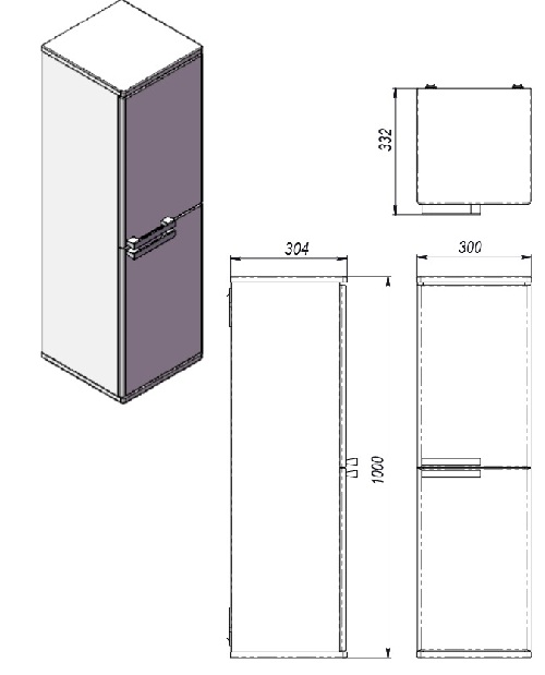 Koupelnová skříňka na stěnu Juventa Rizzo ZlP-100 W