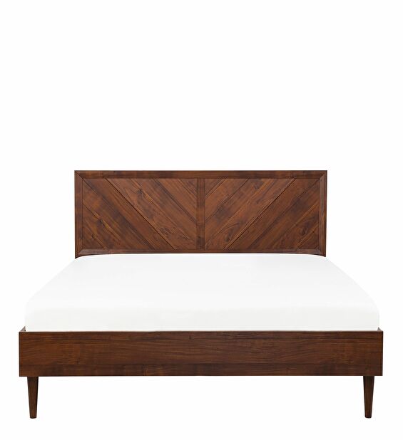 Manželská postel 140 cm MILLET (s roštem) (tmavé dřevo)